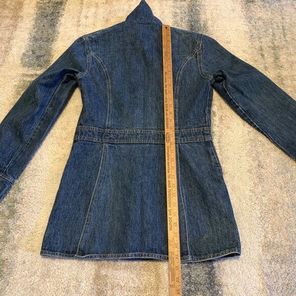 Vintage 1970's Levi's Dark Wash Split Back Denim Jacket Size Small - Picture 12 of 14